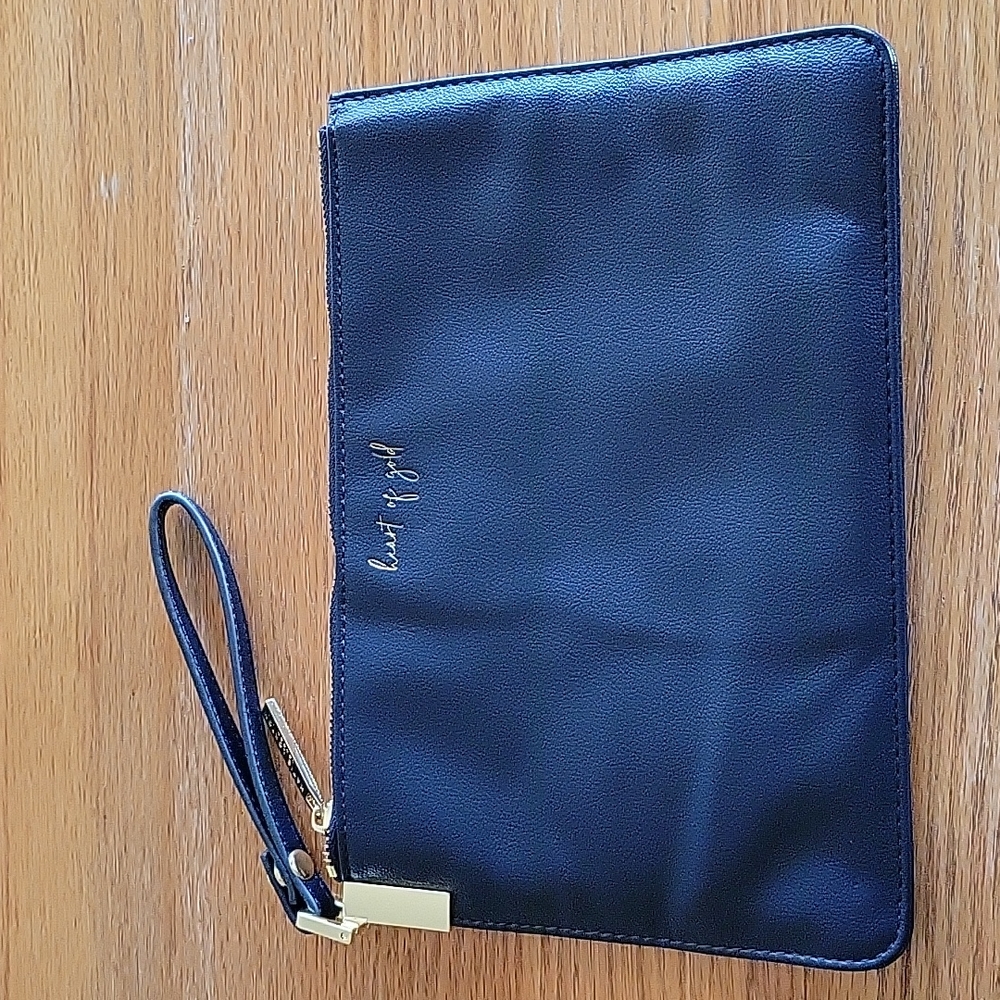 NWOT Katie Loxton London Navy Slim wristlet with gold hardware